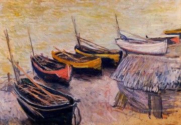 Claude Monet Painting - Barcos en la playa Claude Monet